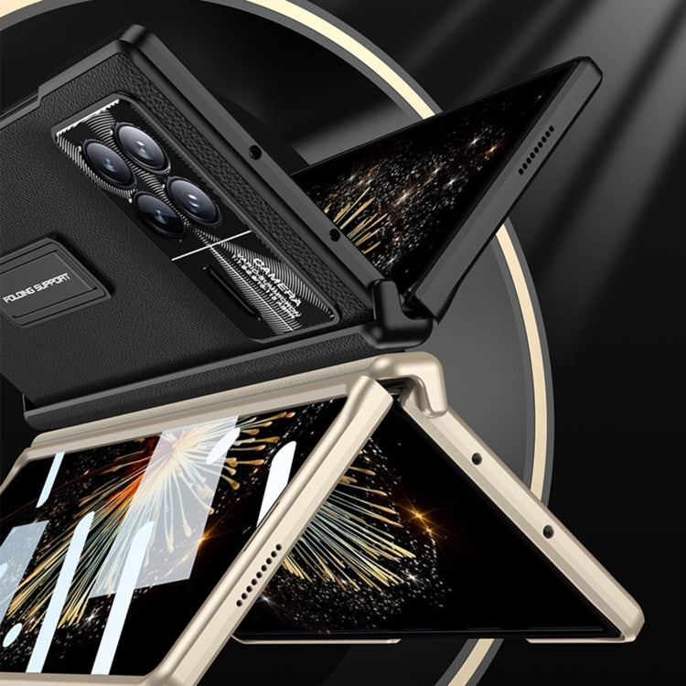 For Xiaomi Mix Fold 3 GKK Magnetic Hinge Flip Leather Phone Case with Holder(Carbon Fiber) by GKK