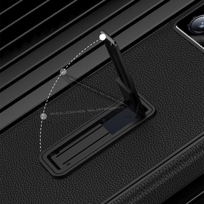 For Xiaomi Mix Fold 3 GKK Magnetic Hinge Flip Leather Phone Case with Holder(Carbon Fiber) by GKK