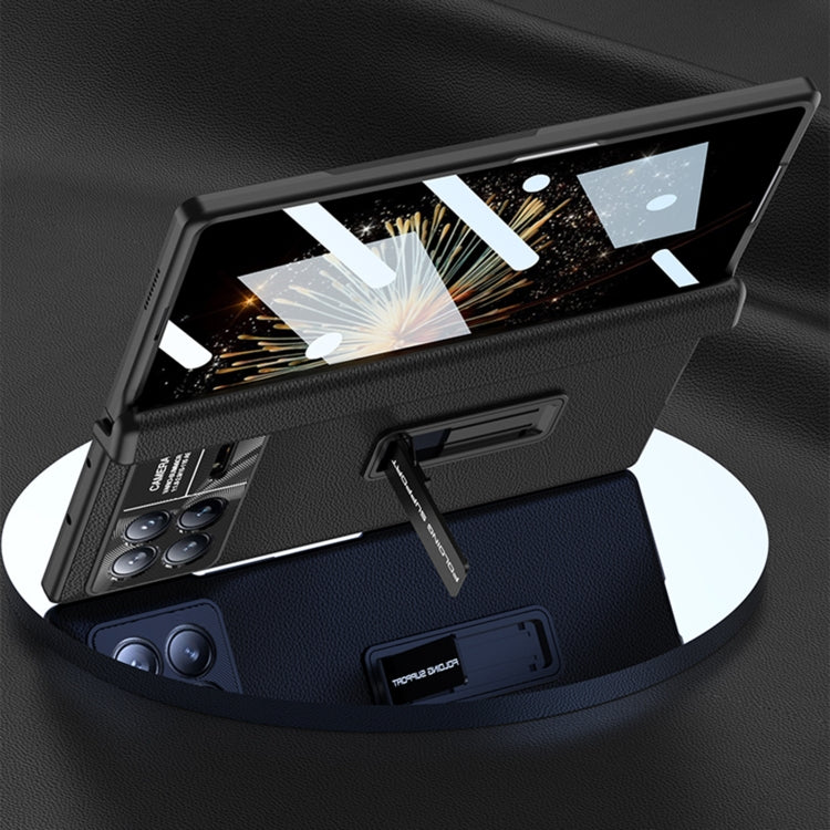 For Xiaomi Mix Fold 3 GKK Magnetic Hinge Flip Leather Phone Case with Holder(Carbon Fiber) by GKK