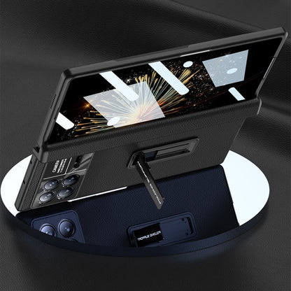 For Xiaomi Mix Fold 3 GKK Magnetic Hinge Flip Leather Phone Case with Holder(Carbon Fiber) by GKK