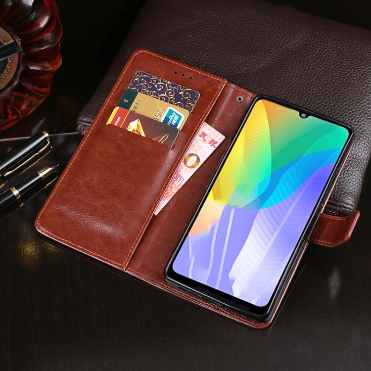 For Huawei Y6p idewei Crazy Horse Texture Horizontal Flip Leather Case with Holder & Card Slots & Wallet(Yellow) - Huawei Cases by idewei | Online Shopping UK | buy2fix