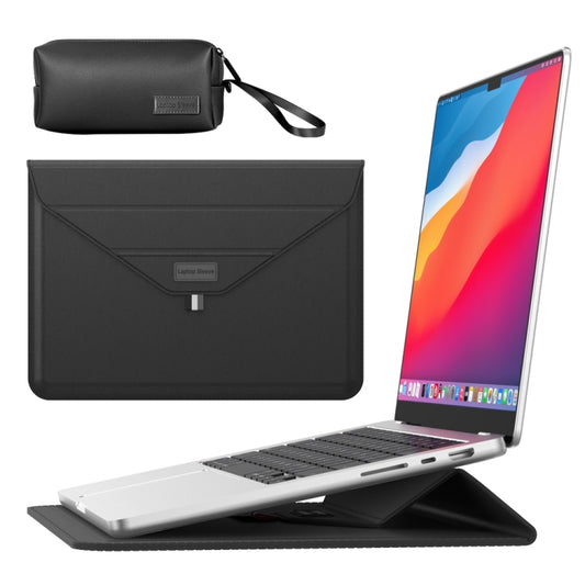 For 13/14 inch Envelope Holder Laptop Sleeve Bag with Accessories Bag(Black) by buy2fix