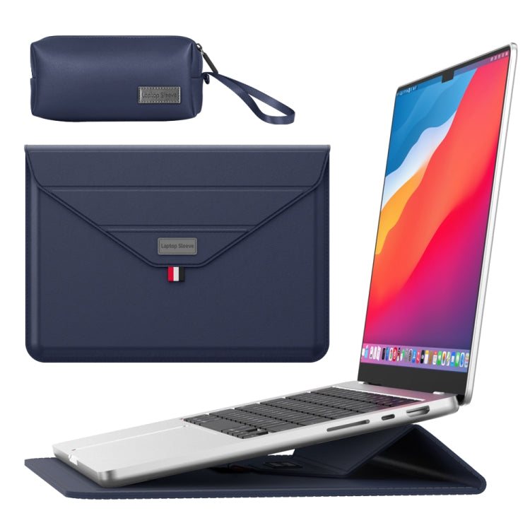 For 13/14 inch Envelope Holder Laptop Sleeve Bag with Accessories Bag(Dark Blue) by buy2fix