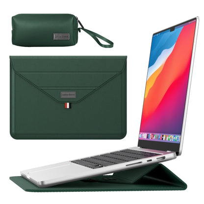 For 13/14 inch Envelope Holder Laptop Sleeve Bag with Accessories Bag(Dark Green) by buy2fix