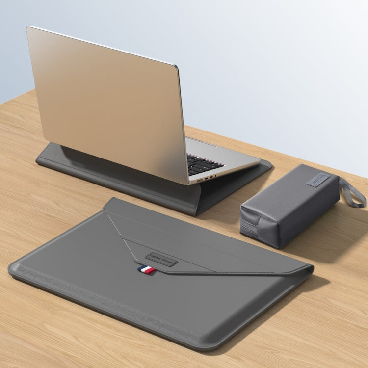 For 15.4/15.6/16.1 inch Envelope Holder Laptop Sleeve Bag with Accessories Bag(Grey) by buy2fix