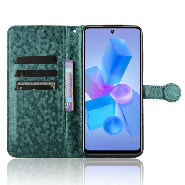 For Infinix Hot 40 / Hot 40 Pro 4G 2024 Honeycomb Dot Texture Leather Phone Case(Green) - Infinix Cases by buy2fix | Online Shopping UK | buy2fix
