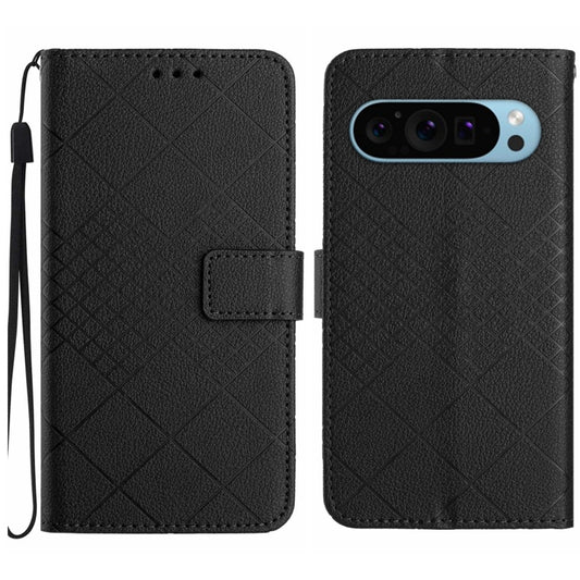 For Google Pixel 9 Rhombic Grid Texture Leather Phone Case(Black) by buy2fix