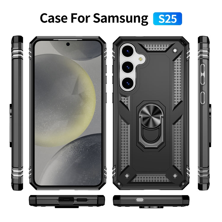 For Samsung Galaxy S25 5G Shockproof TPU + PC Phone Case(Black) by buy2fix