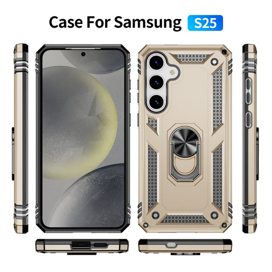 For Samsung Galaxy S25 5G Shockproof TPU + PC Phone Case(Gold) by buy2fix