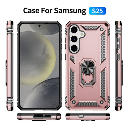 For Samsung Galaxy S25 5G Shockproof TPU + PC Phone Case(Rose Gold) by buy2fix