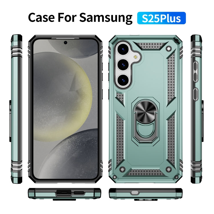 For Samsung Galaxy S25+ 5G Shockproof TPU + PC Phone Case(Dark Green) by buy2fix