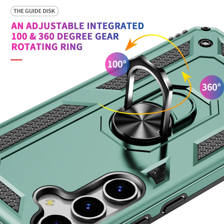 For Samsung Galaxy S25+ 5G Shockproof TPU + PC Phone Case(Dark Green) by buy2fix