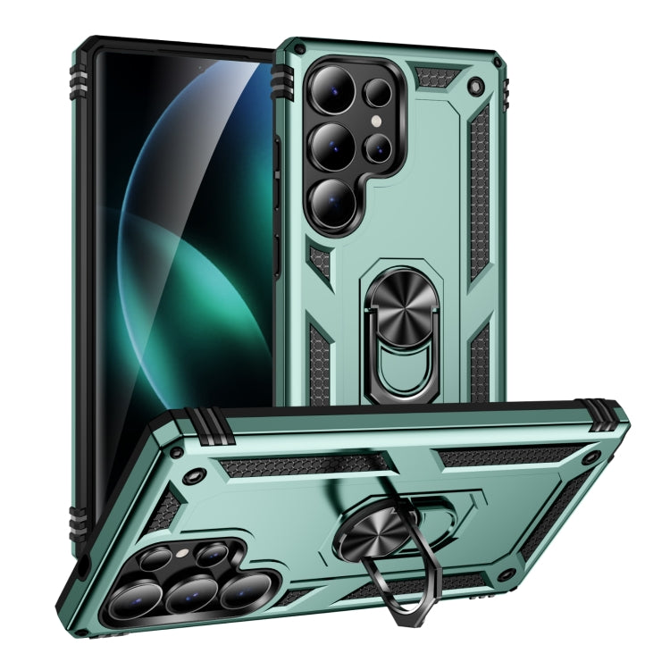 For Samsung Galaxy S25 Ultra 5G Shockproof TPU + PC Phone Case(Dark Green) by buy2fix