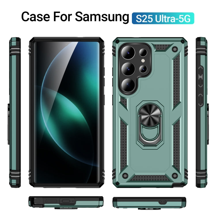 For Samsung Galaxy S25 Ultra 5G Shockproof TPU + PC Phone Case(Dark Green) by buy2fix
