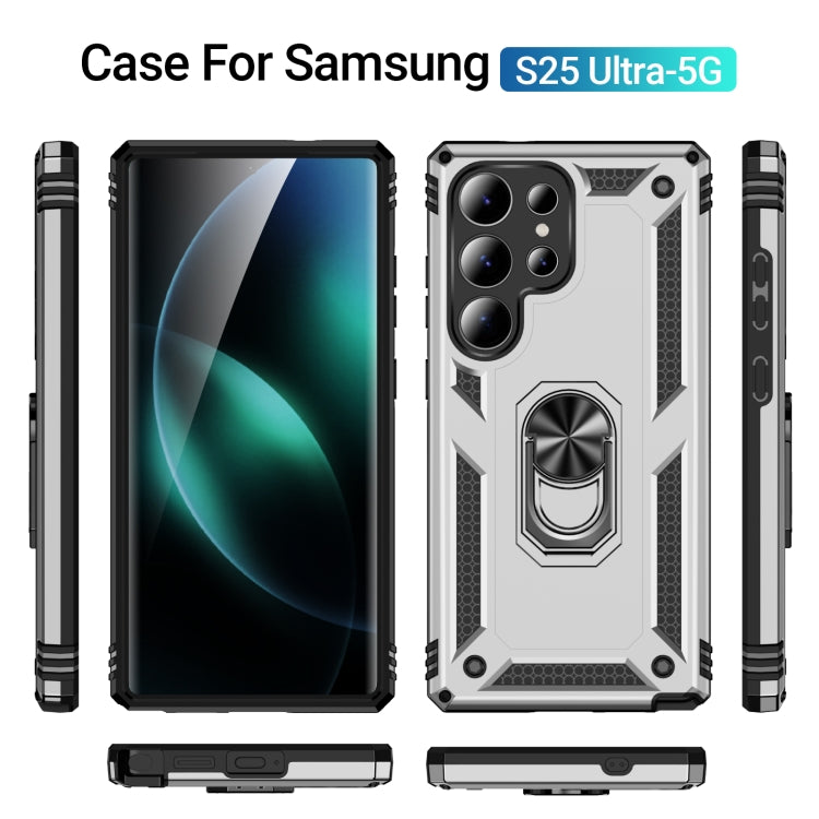 For Samsung Galaxy S25 Ultra 5G Shockproof TPU + PC Phone Case(Silver) by buy2fix