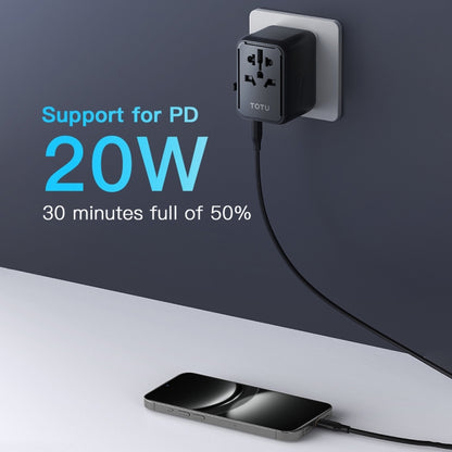 TOTU 635DQ PD 20W Universal Travel Fast Charger Power Adapter(Black) - USB Charger by TOTUDESIGN | Online Shopping UK | buy2fix