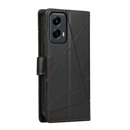 For Motorola Moto G Stylus 5G 2024 PU Genuine Leather Texture Embossed Line Phone Case(Black) by buy2fix