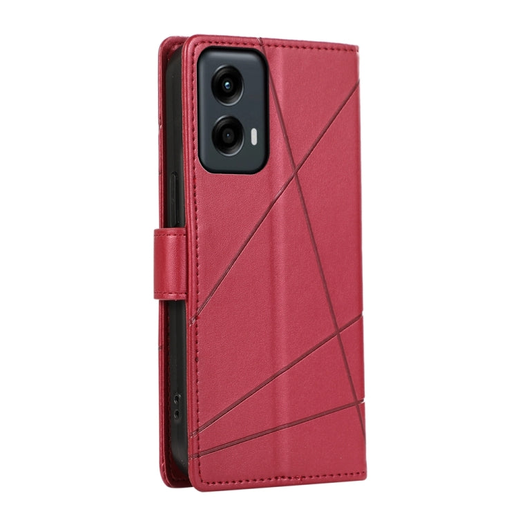 For Motorola Moto G Stylus 5G 2024 PU Genuine Leather Texture Embossed Line Phone Case(Red) by buy2fix
