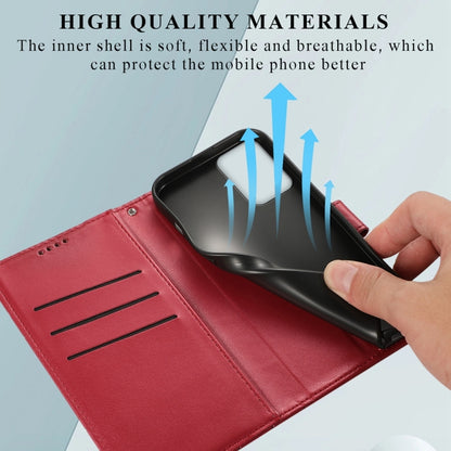 For Motorola Moto G Stylus 5G 2024 PU Genuine Leather Texture Embossed Line Phone Case(Red) by buy2fix