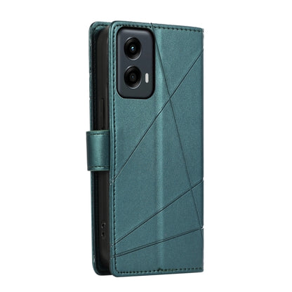 For Motorola Moto G Stylus 5G 2024 PU Genuine Leather Texture Embossed Line Phone Case(Green) by buy2fix