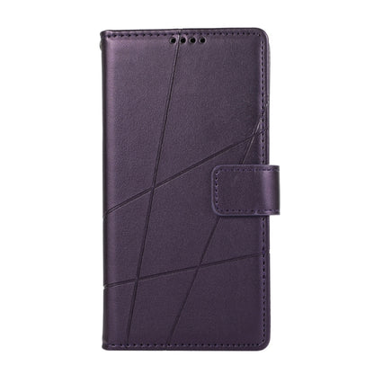 For Motorola Moto G Stylus 5G 2024 PU Genuine Leather Texture Embossed Line Phone Case(Purple) by buy2fix