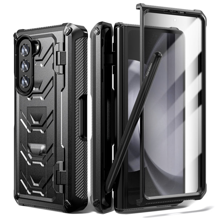 For Samsung Galaxy Z Fold5 5G Armored All-inclusive Shockproof Folding Phone Case(Black) - Galaxy Z Fold5 Cases by buy2fix | Online Shopping UK | buy2fix