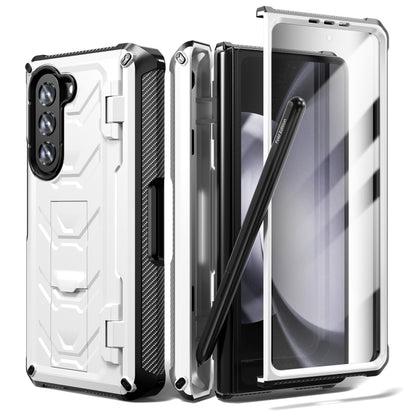 For Samsung Galaxy Z Fold5 5G Armored All-inclusive Shockproof Folding Phone Case(White) - Galaxy Z Fold5 Cases by buy2fix | Online Shopping UK | buy2fix