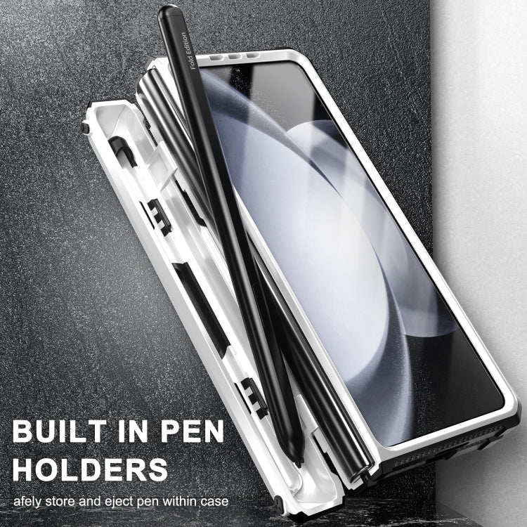 For Samsung Galaxy Z Fold5 5G Armored All-inclusive Shockproof Folding Phone Case(White) - Galaxy Z Fold5 Cases by buy2fix | Online Shopping UK | buy2fix