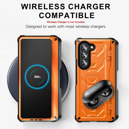 For Samsung Galaxy Z Fold5 5G Armored All-inclusive Shockproof Folding Phone Case(Orange) - Galaxy Z Fold5 Cases by buy2fix | Online Shopping UK | buy2fix