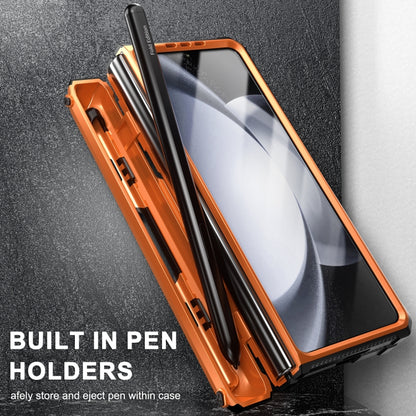 For Samsung Galaxy Z Fold5 5G Armored All-inclusive Shockproof Folding Phone Case(Orange) - Galaxy Z Fold5 Cases by buy2fix | Online Shopping UK | buy2fix