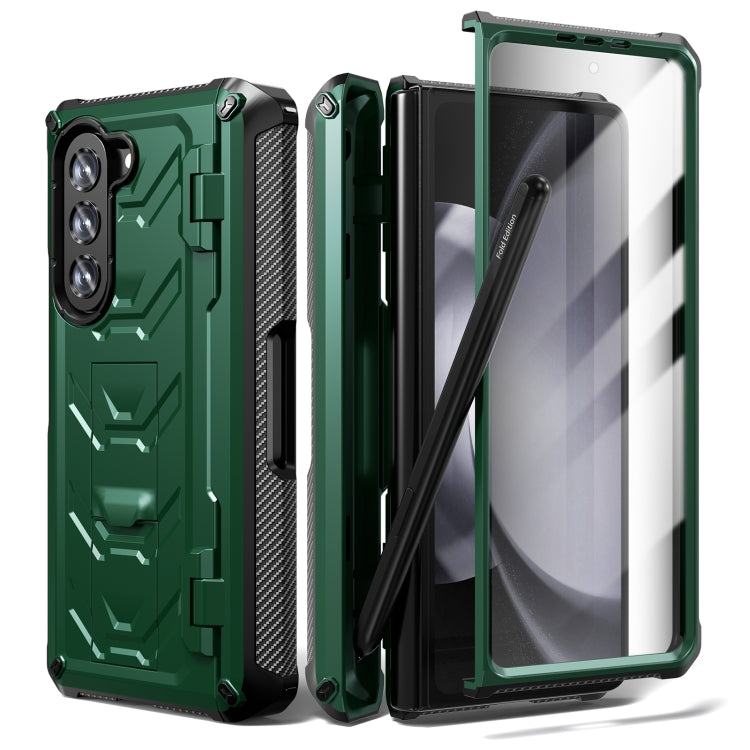For Samsung Galaxy Z Fold5 5G Armored All-inclusive Shockproof Folding Phone Case(Green) - Galaxy Z Fold5 Cases by buy2fix | Online Shopping UK | buy2fix
