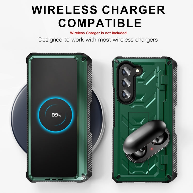 For Samsung Galaxy Z Fold5 5G Armored All-inclusive Shockproof Folding Phone Case(Green) - Galaxy Z Fold5 Cases by buy2fix | Online Shopping UK | buy2fix