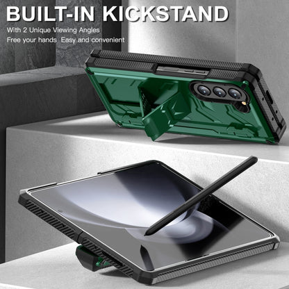 For Samsung Galaxy Z Fold5 5G Armored All-inclusive Shockproof Folding Phone Case(Green) - Galaxy Z Fold5 Cases by buy2fix | Online Shopping UK | buy2fix