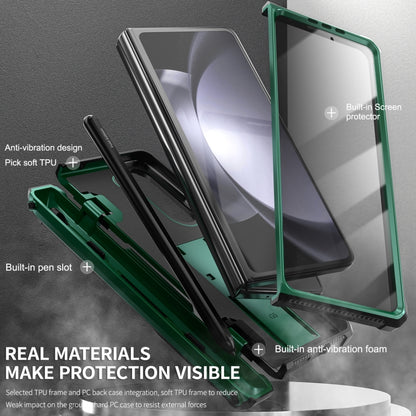 For Samsung Galaxy Z Fold5 5G Armored All-inclusive Shockproof Folding Phone Case(Green) - Galaxy Z Fold5 Cases by buy2fix | Online Shopping UK | buy2fix