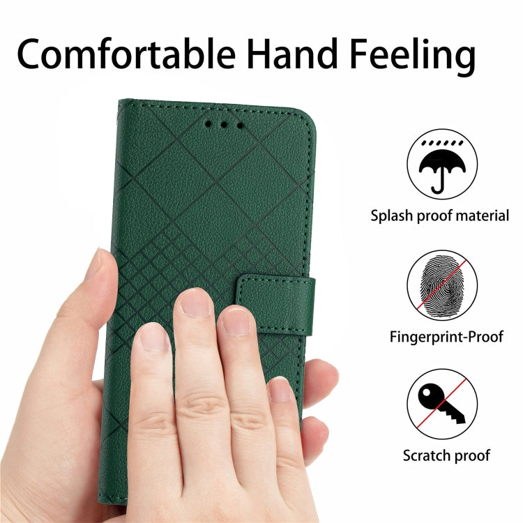 For Motorola Moto G Power 5G 2024 Rhombic Grid Texture Leather Phone Case(Green) by buy2fix