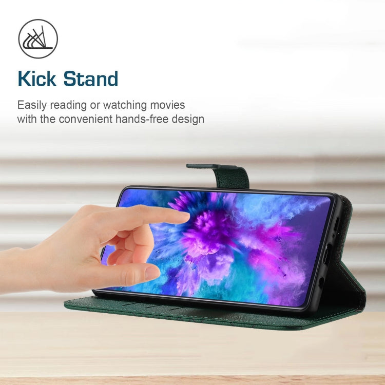 For Motorola Moto G Stylus 5G 2024 Rhombic Grid Texture Leather Phone Case(Green) by buy2fix