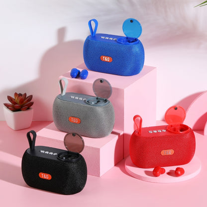 T&G TG810 2 in 1 Portable Outdoor Speaker + Mini Wireless Bluetooth Earphone(Blue) - Mini Speaker by T&G | Online Shopping UK | buy2fix