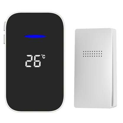 C302B One to One Home Wireless Doorbell Temperature Digital Display Remote Control Elderly Pager, UK Plug(White) by buy2fix