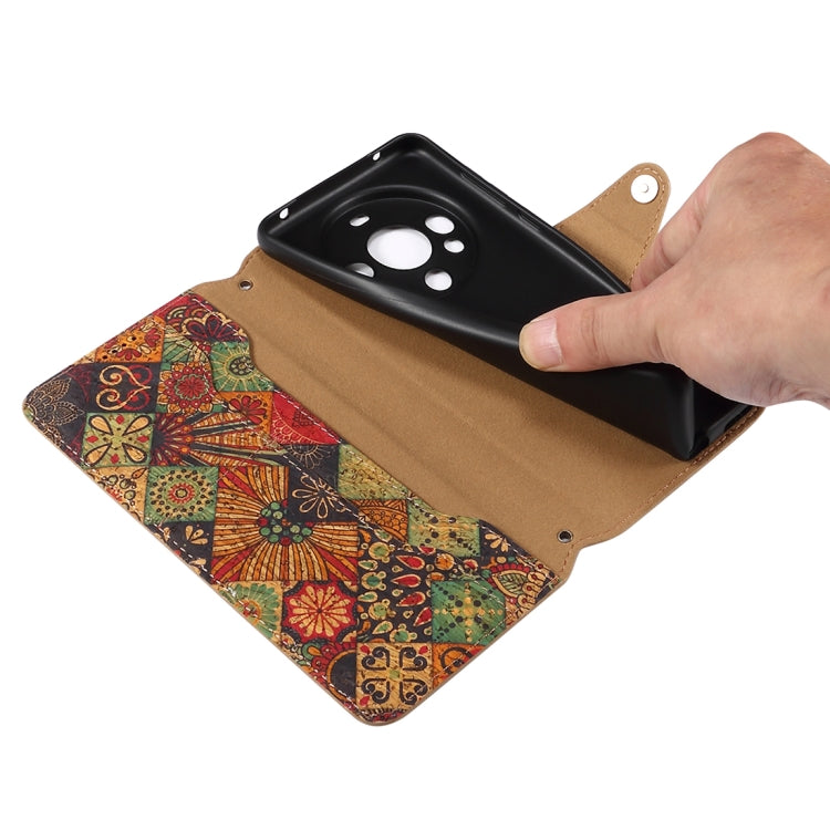 For Huawei Mate 60 Pro / Mate 60 Pro+ Denior Flower Language Series Cork Fabric Oil Edge Leather Phone Case(Spring) - Huawei Cases by Denior | Online Shopping UK | buy2fix