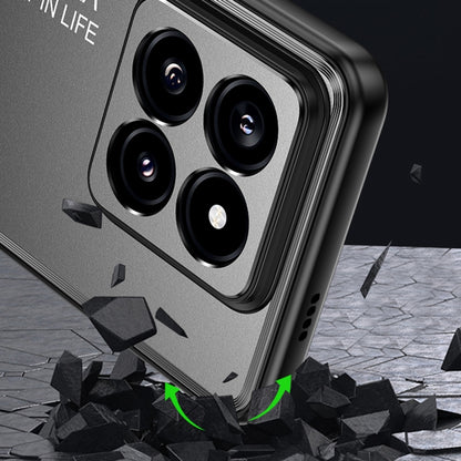For Xiaomi 14 Frosted Metal Phone Case(Black) by buy2fix