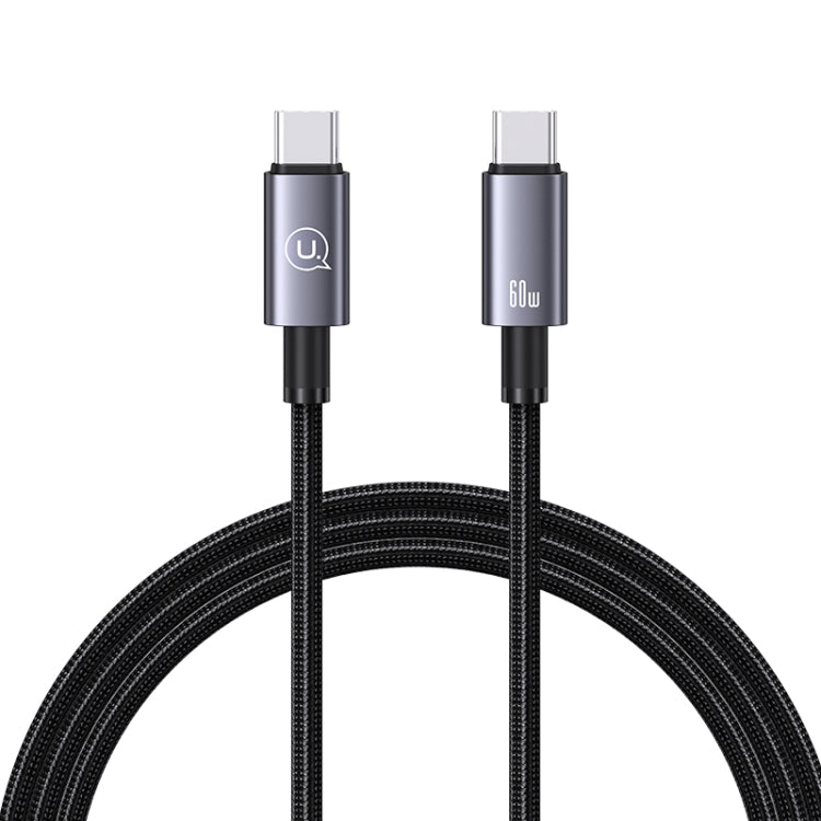 USAMS US-SJ661 Type-C To Type-C 60W Fast Charge Data Cable, Length: 1.2m(Black) - USB-C & Type-C Cable by USAMS | Online Shopping UK | buy2fix