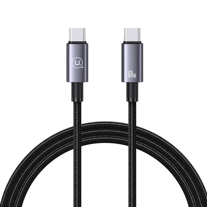 USAMS US-SJ661 Type-C To Type-C 60W Fast Charge Data Cable, Length: 1.2m(Black) - USB-C & Type-C Cable by USAMS | Online Shopping UK | buy2fix