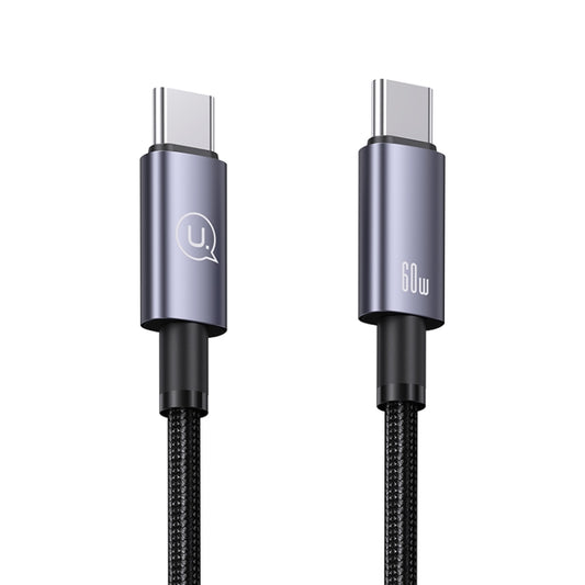 USAMS US-SJ661 Type-C To Type-C 60W Fast Charge Data Cable, Length: 1.2m(Black) - USB-C & Type-C Cable by USAMS | Online Shopping UK | buy2fix