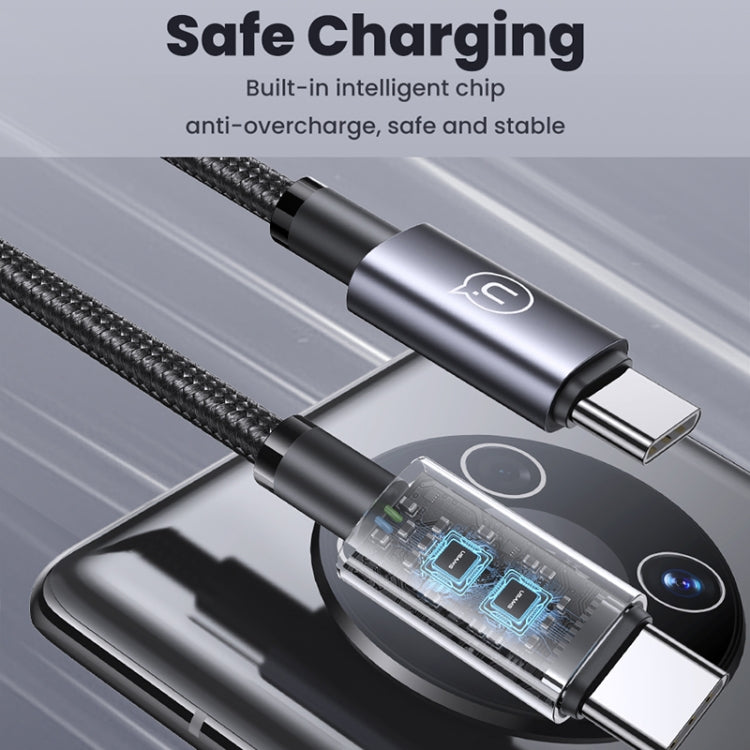 USAMS US-SJ661 Type-C To Type-C 60W Fast Charge Data Cable, Length: 1.2m(Black) - USB-C & Type-C Cable by USAMS | Online Shopping UK | buy2fix