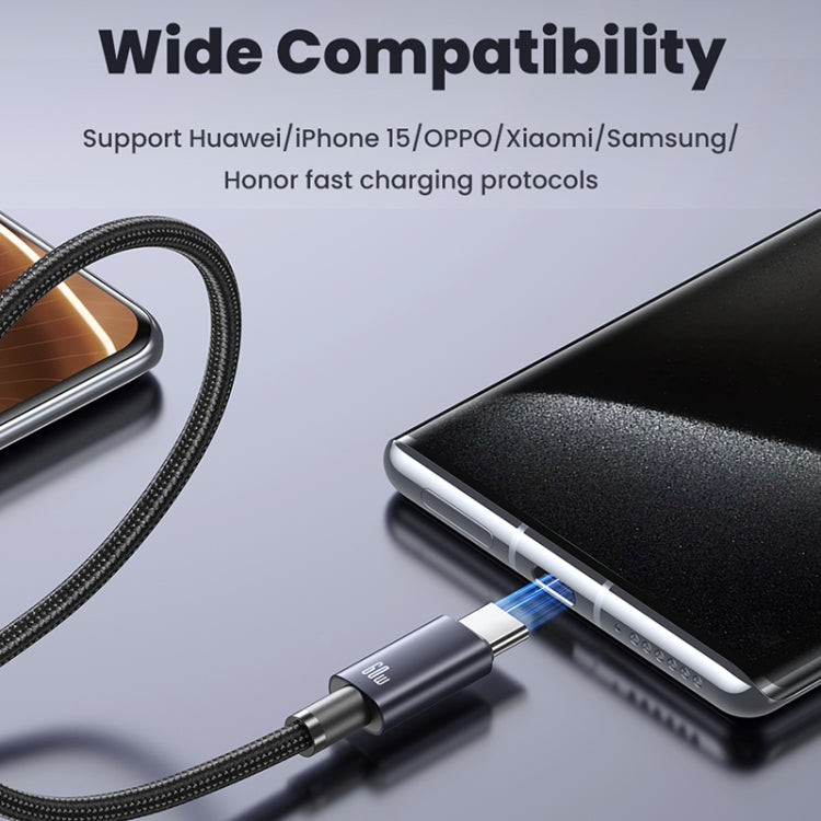 USAMS US-SJ661 Type-C To Type-C 60W Fast Charge Data Cable, Length: 1.2m(Black) - USB-C & Type-C Cable by USAMS | Online Shopping UK | buy2fix