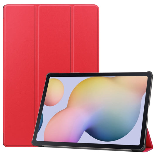 For Samsung Galaxy Tab S8+ / Tab S8 Plus / Tab S7 FE / Tab S7+ Custer Texture Smart PU Leather Case with Sleep / Wake-up Function & 3-Fold Holder(Red) by buy2fix