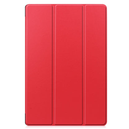 For Samsung Galaxy Tab S8+ / Tab S8 Plus / Tab S7 FE / Tab S7+ Custer Texture Smart PU Leather Case with Sleep / Wake-up Function & 3-Fold Holder(Red) by buy2fix