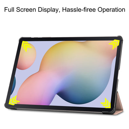 For Samsung Galaxy Tab S8+ / Tab S8 Plus / Tab S7 FE / Tab S7+ Custer Texture Smart PU Leather Case with Sleep / Wake-up Function & 3-Fold Holder(Rose Gold) by buy2fix