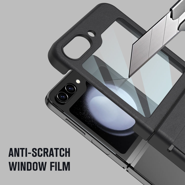 For Samsung Galaxy Z Flip5 Integrated PU + PC Full Coverage Phone Case with Pen/Pen Slots(Black) - Galaxy Z Flip5 Cases by buy2fix | Online Shopping UK | buy2fix