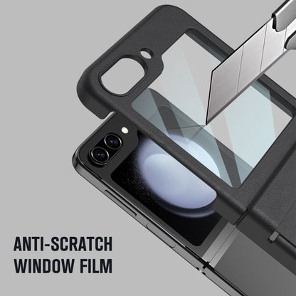 For Samsung Galaxy Z Flip5 Integrated PU + PC Full Coverage Phone Case with Pen/Pen Slots(Black) - Galaxy Z Flip5 Cases by buy2fix | Online Shopping UK | buy2fix